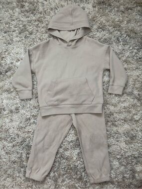 Cat & Jack Beige Ribbed Hoodie and Jogger Set